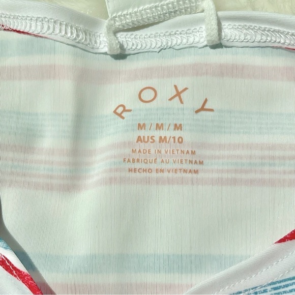 ROXY 2 Piece Bathing Suit Top Tee Bikini Bottom UPF 50+ Fabric Junior's Medium - Picture 11 of 16